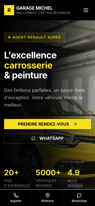 Garage Michel — vue mobile
