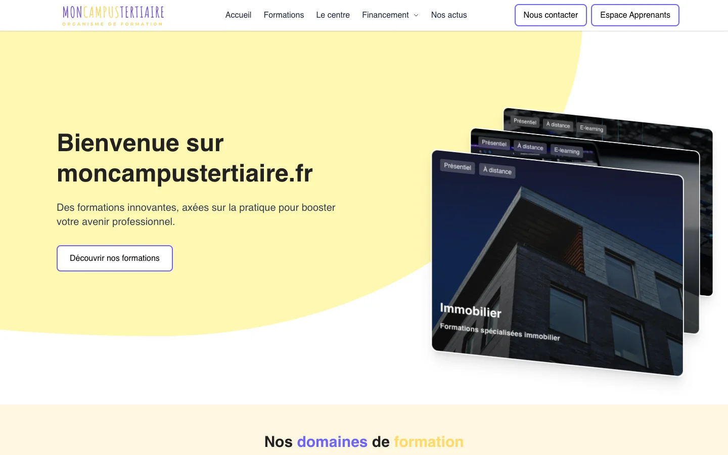 Mon Campus Tertiaire — vue desktop