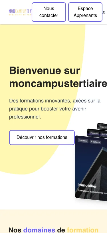 Mon Campus Tertiaire — vue mobile