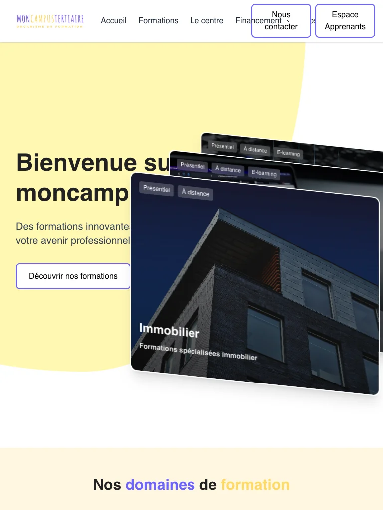 Mon Campus Tertiaire — vue tablette