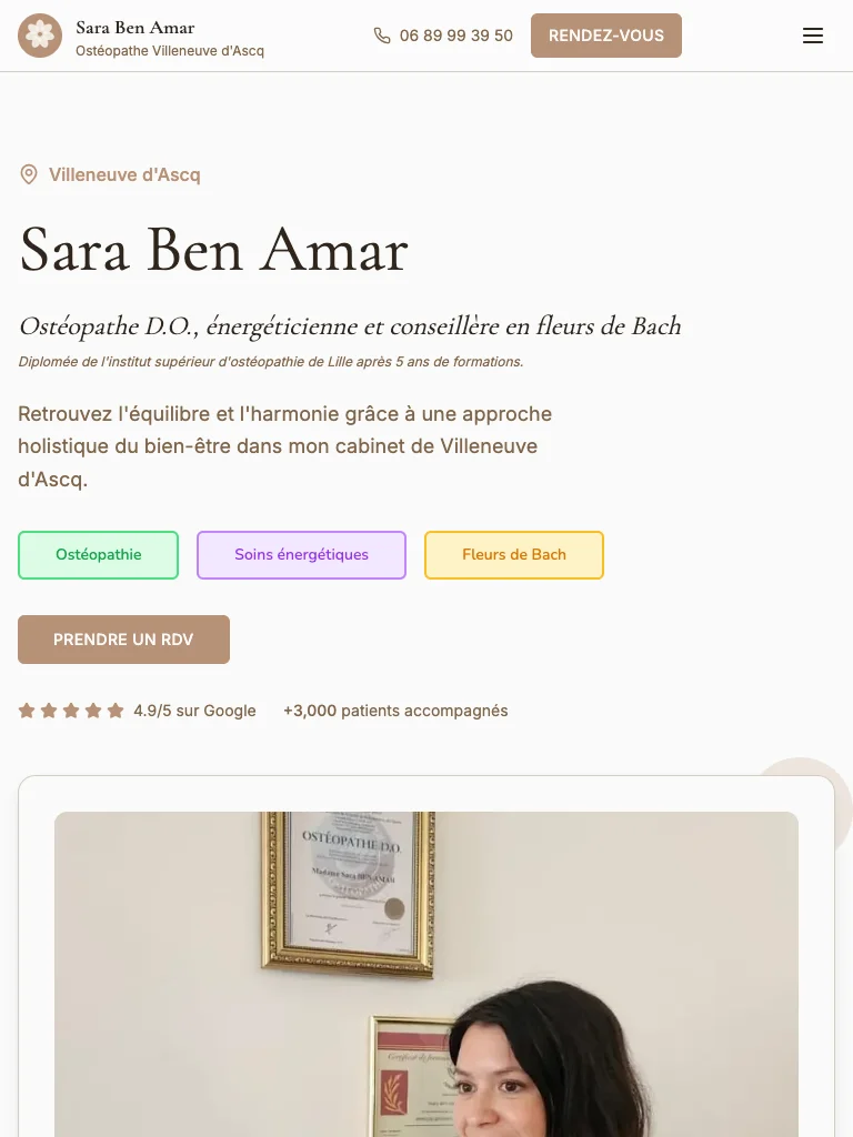 Sara Ben Amar — vue tablette